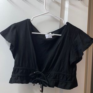 Princess Polly black crop top tie in the front